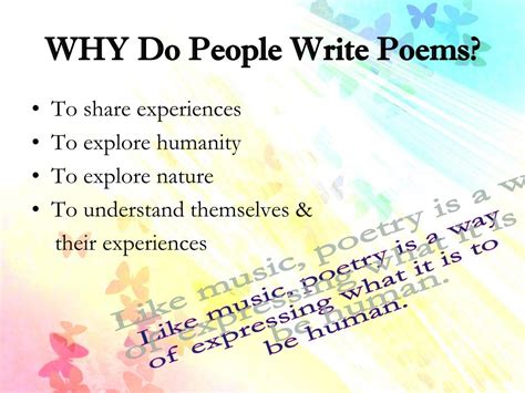 Why Do People Write Poetry: A Multifaceted Exploration